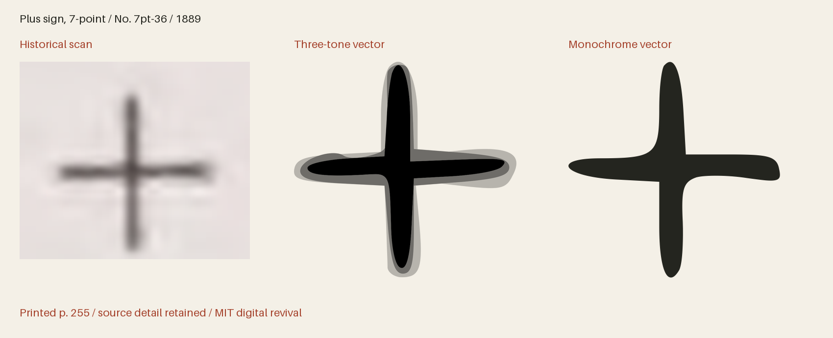 Historical scan beside the three-tone and monochrome vector revivals