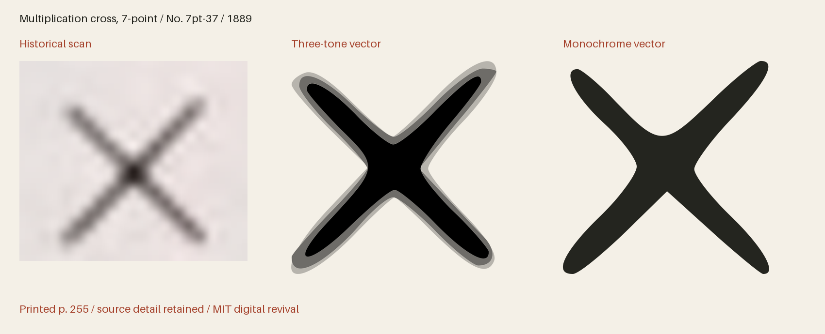Historical scan beside the three-tone and monochrome vector revivals