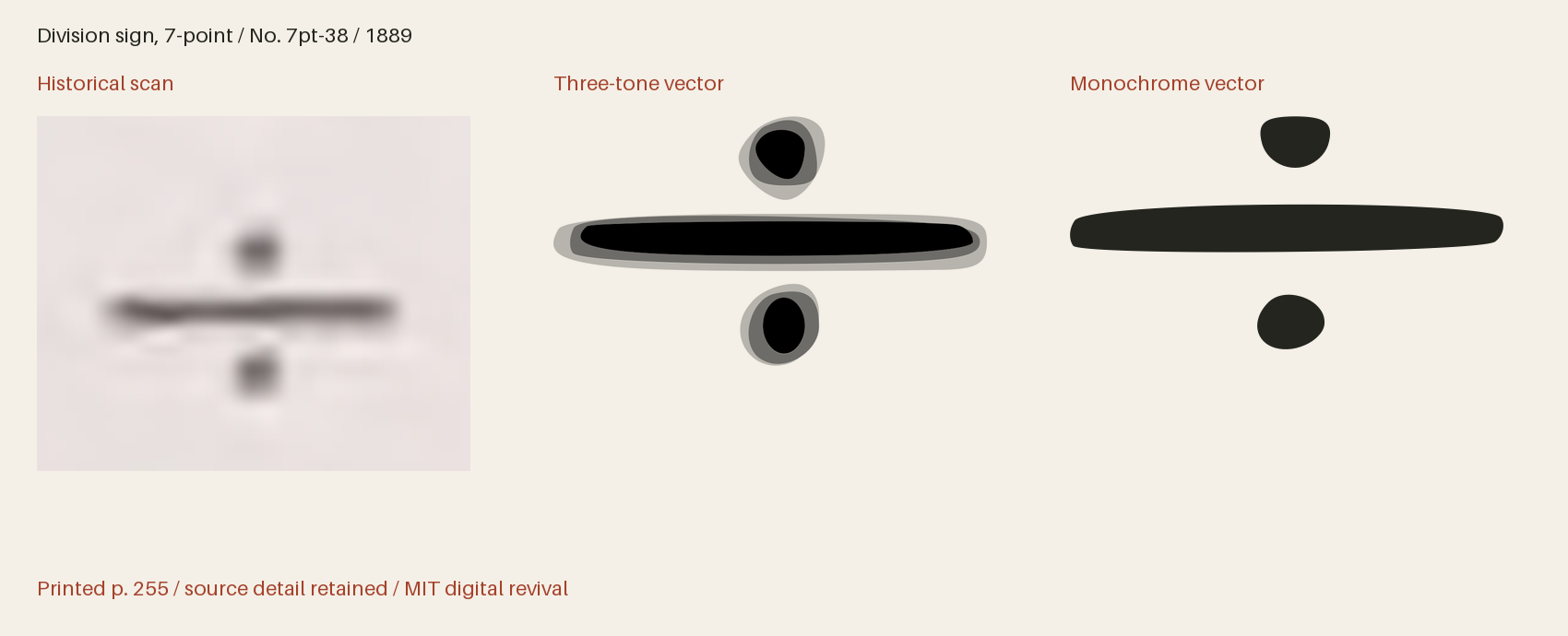 Historical scan beside the three-tone and monochrome vector revivals