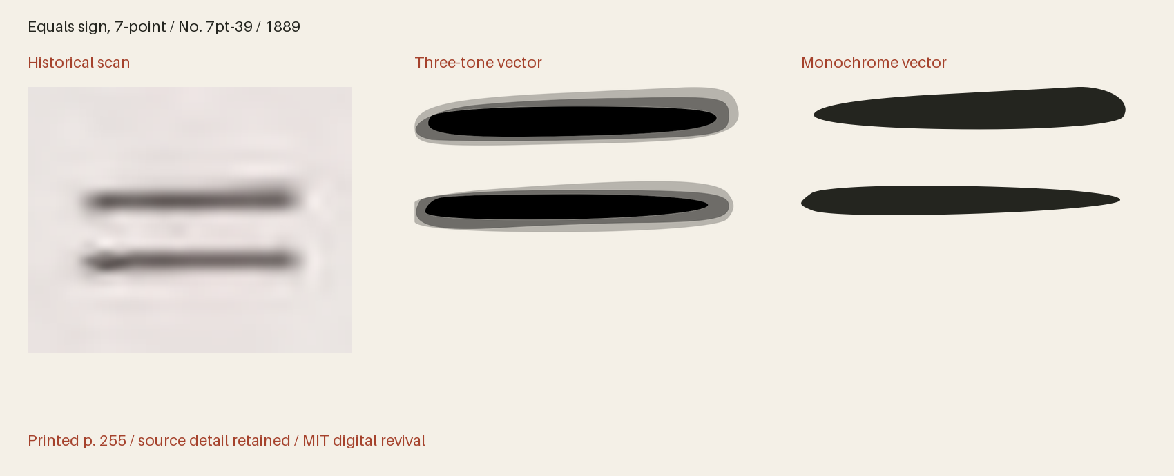 Historical scan beside the three-tone and monochrome vector revivals