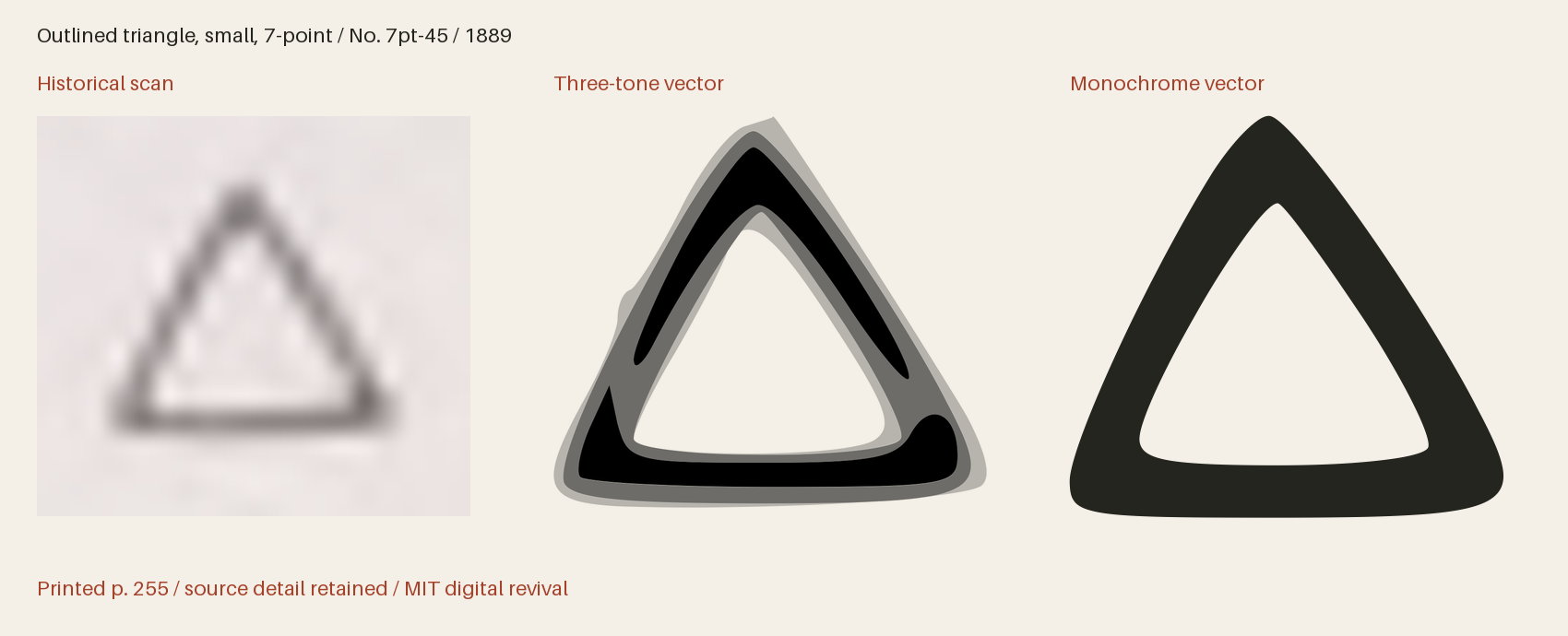 Historical scan beside the three-tone and monochrome vector revivals