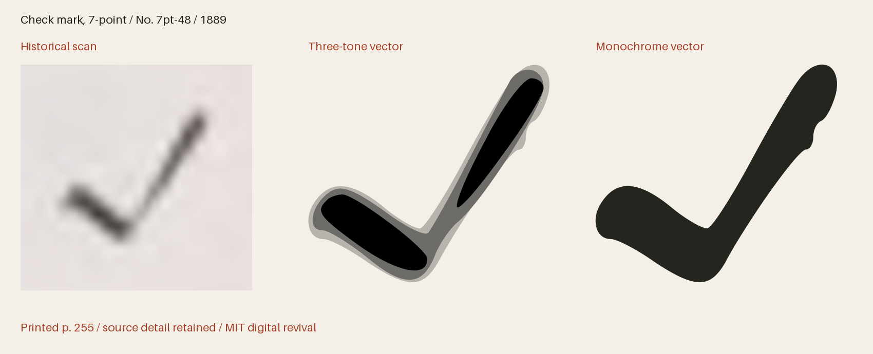 Historical scan beside the three-tone and monochrome vector revivals