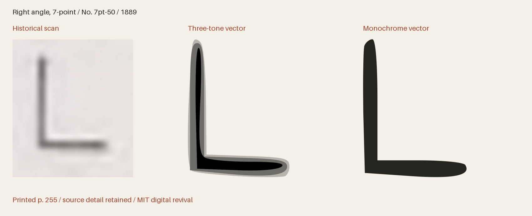 Historical scan beside the three-tone and monochrome vector revivals