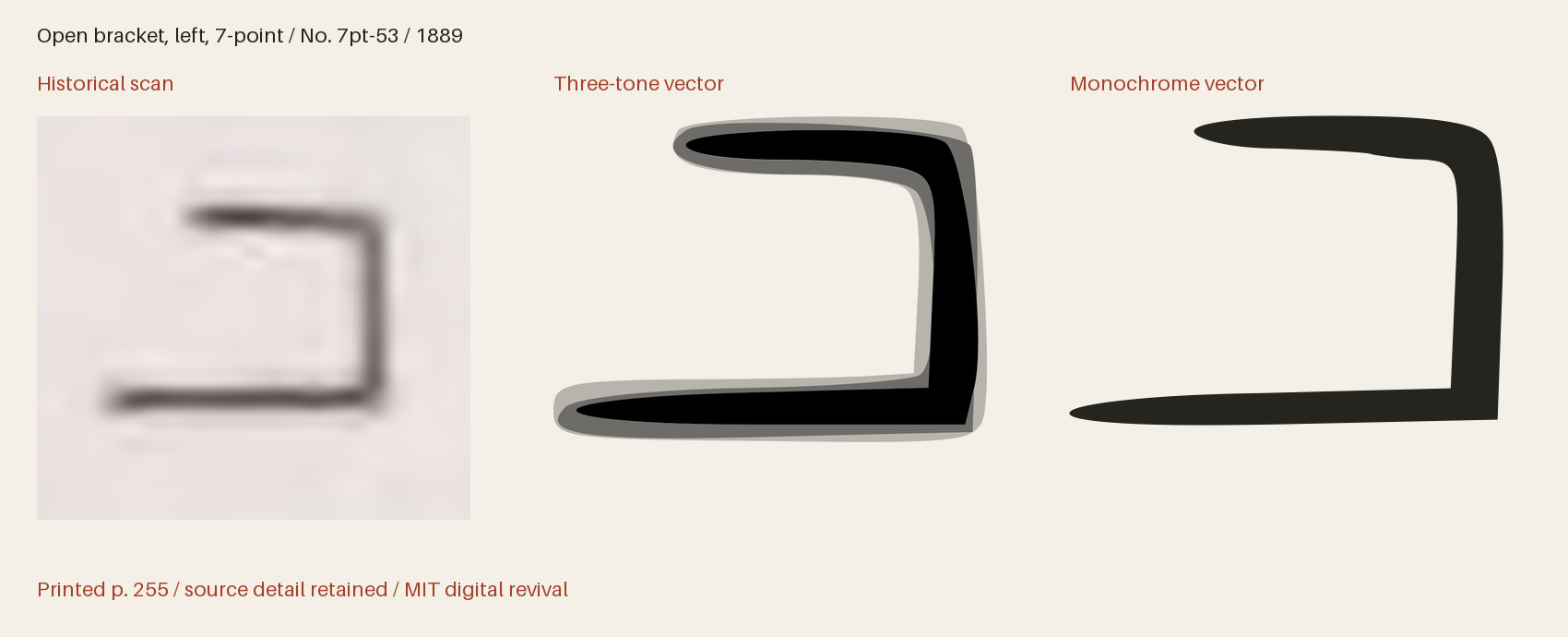 Historical scan beside the three-tone and monochrome vector revivals