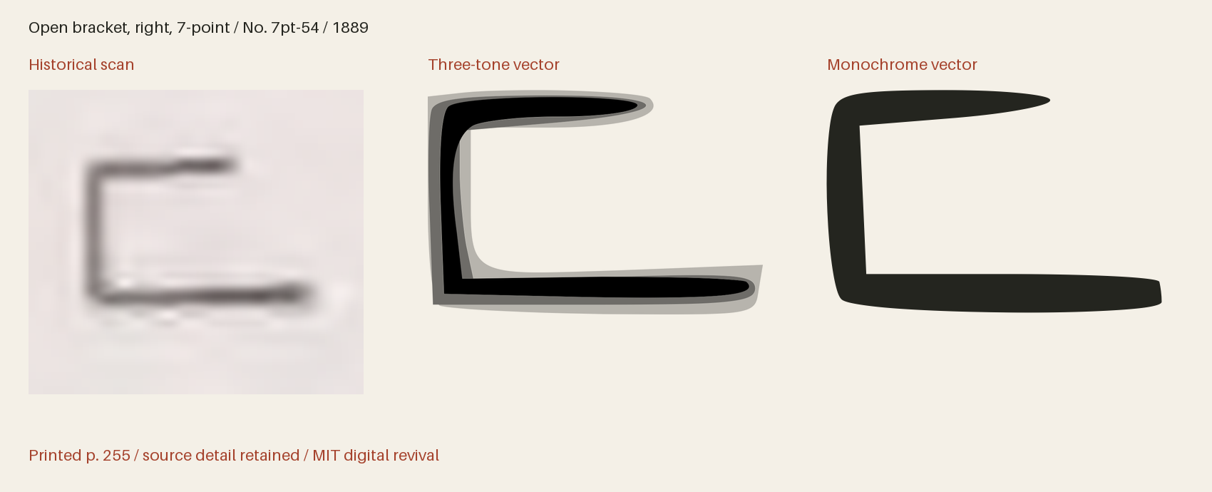Historical scan beside the three-tone and monochrome vector revivals