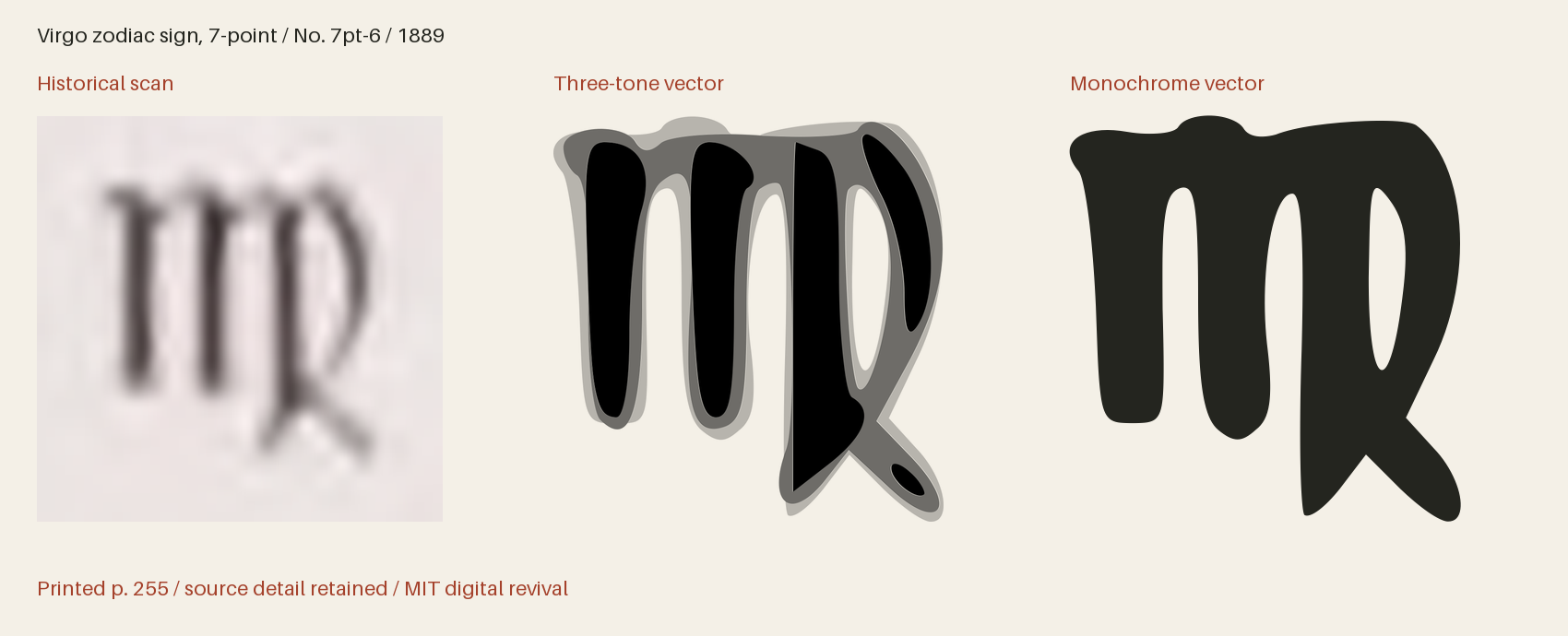 Historical scan beside the three-tone and monochrome vector revivals