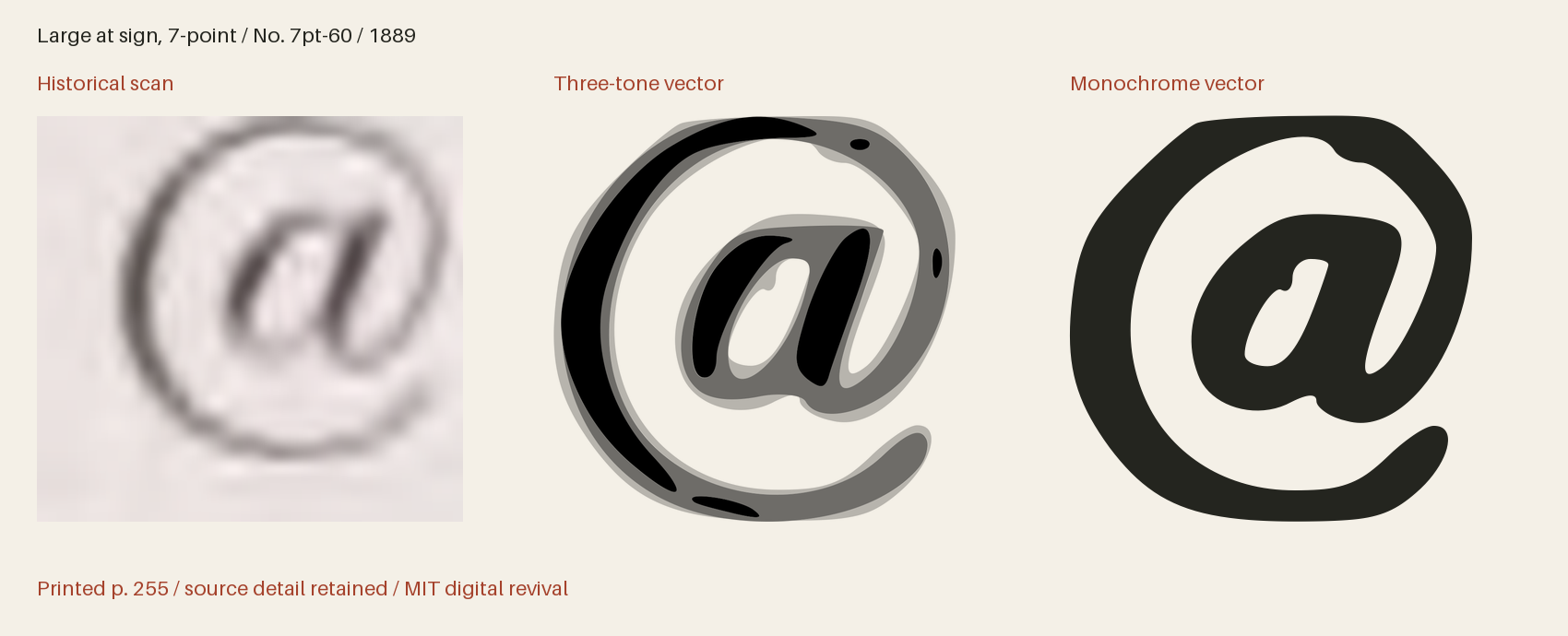 Historical scan beside the three-tone and monochrome vector revivals