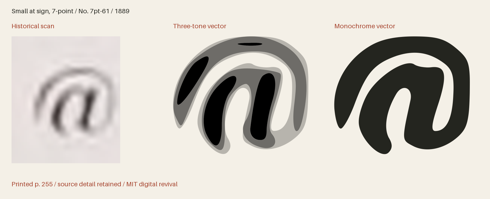 Historical scan beside the three-tone and monochrome vector revivals