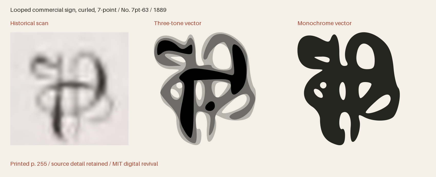 Historical scan beside the three-tone and monochrome vector revivals