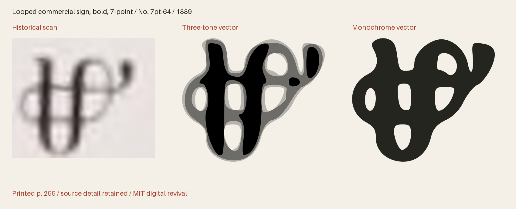 Historical scan beside the three-tone and monochrome vector revivals