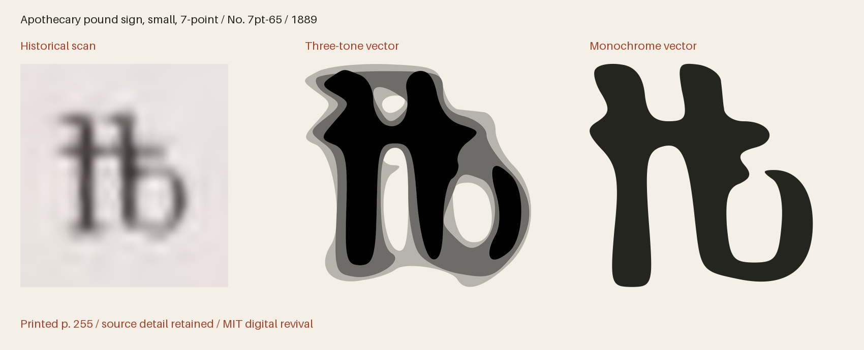 Historical scan beside the three-tone and monochrome vector revivals