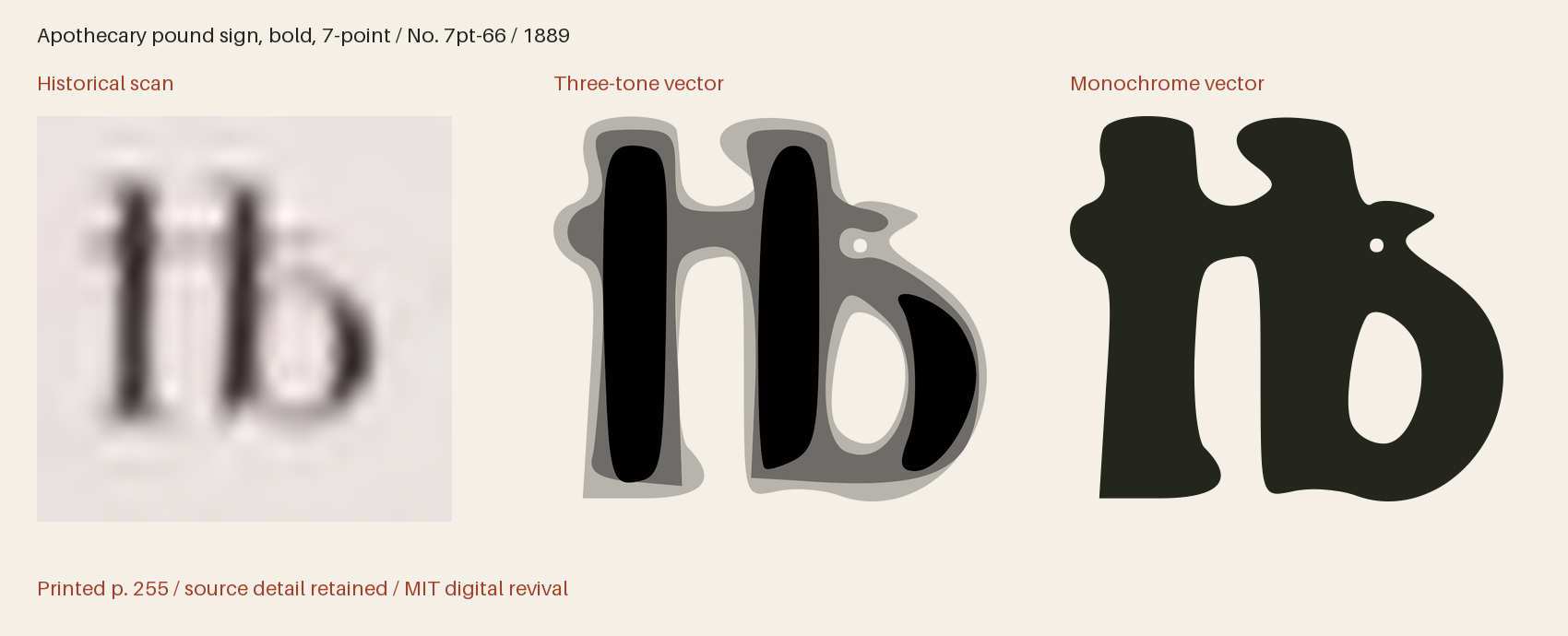 Historical scan beside the three-tone and monochrome vector revivals