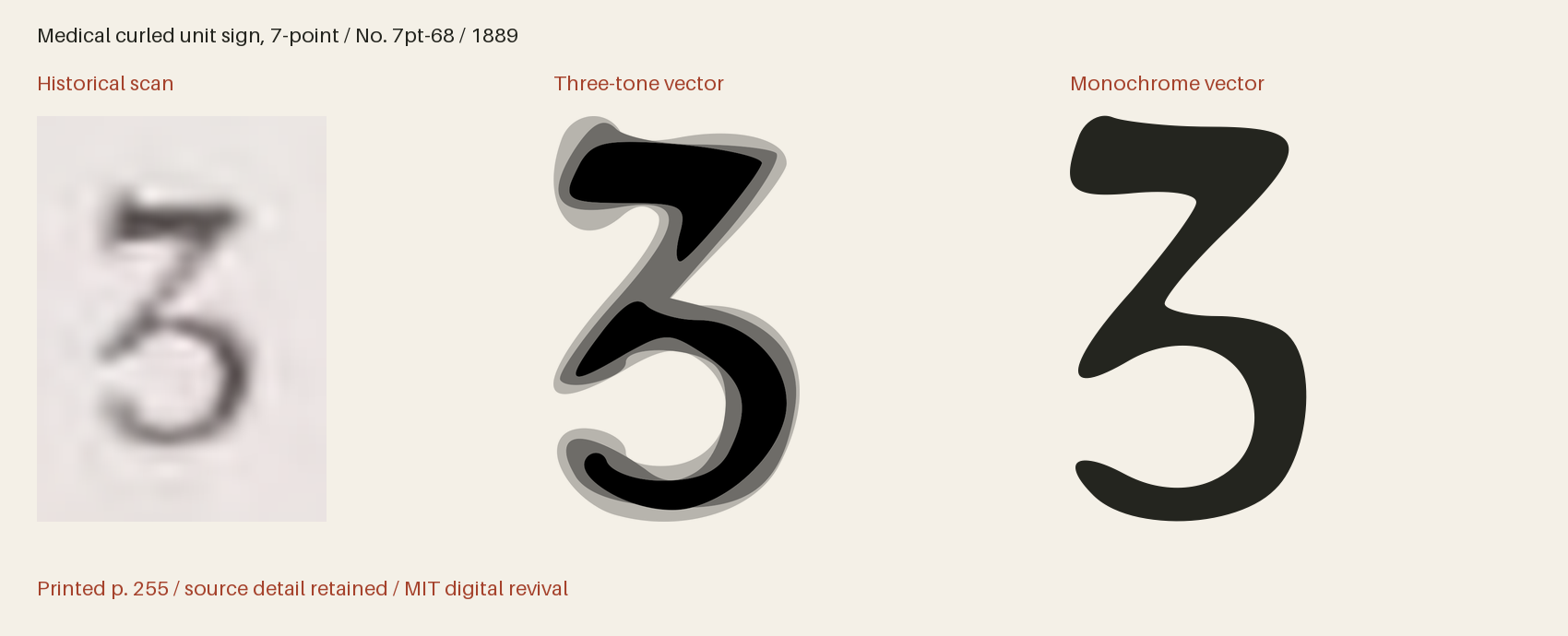 Historical scan beside the three-tone and monochrome vector revivals