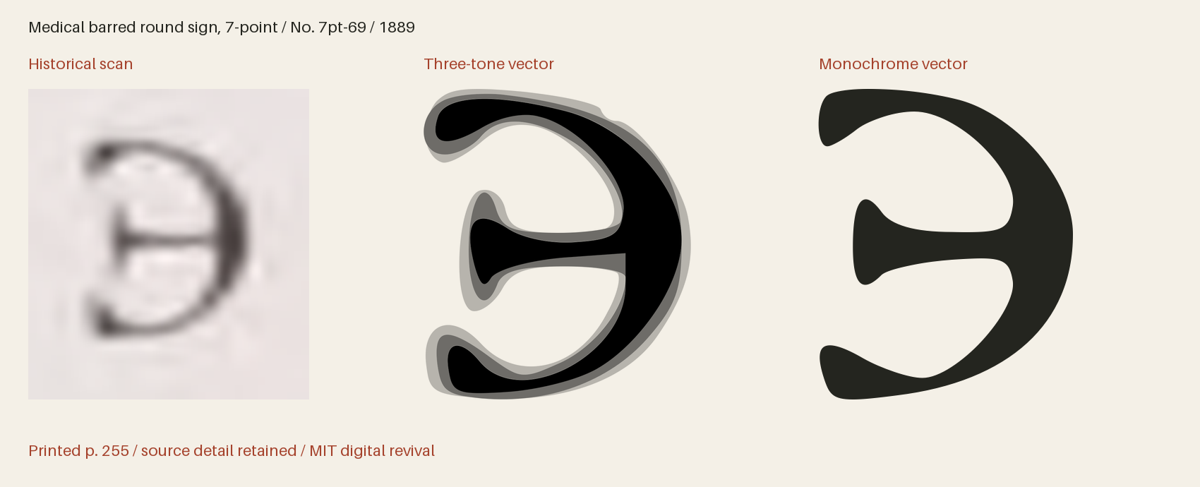 Historical scan beside the three-tone and monochrome vector revivals