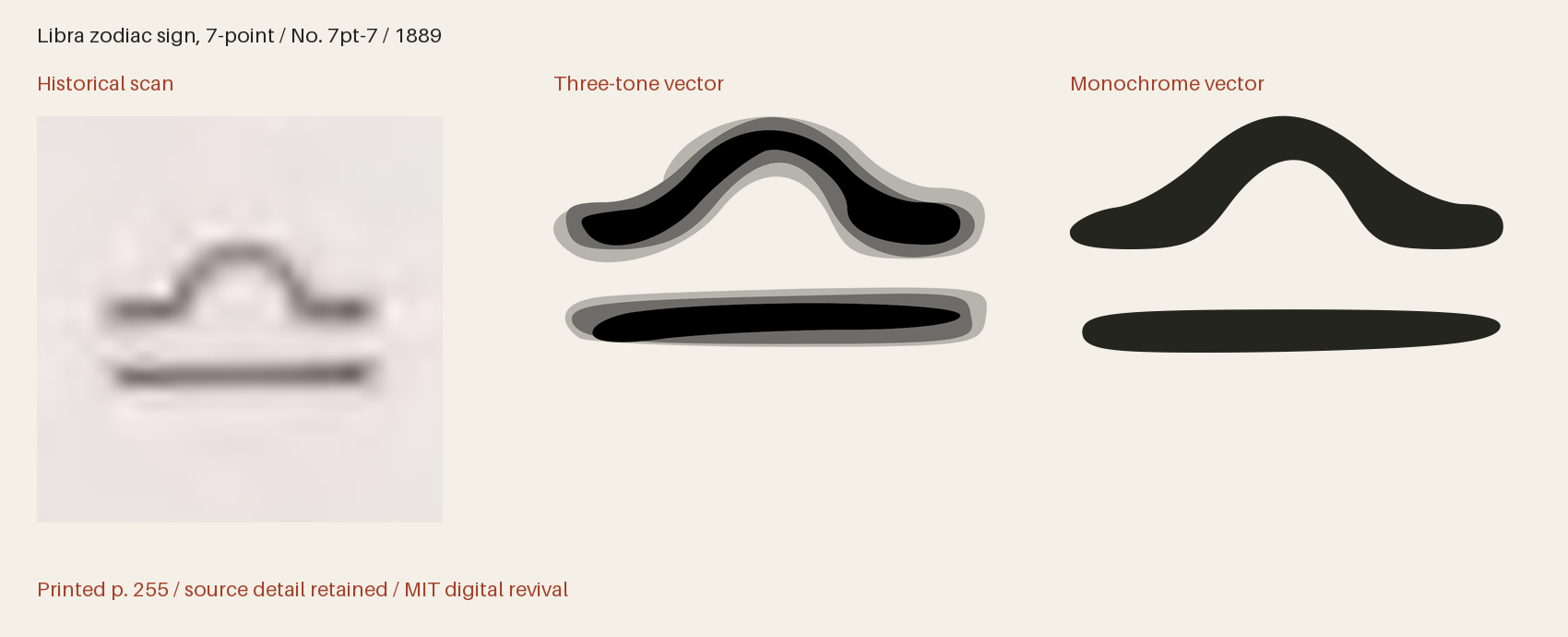 Historical scan beside the three-tone and monochrome vector revivals