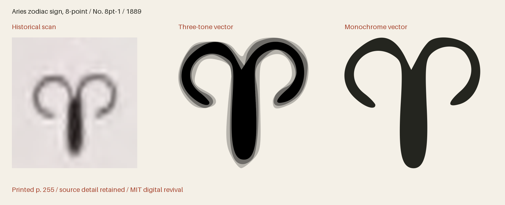 Historical scan beside the three-tone and monochrome vector revivals