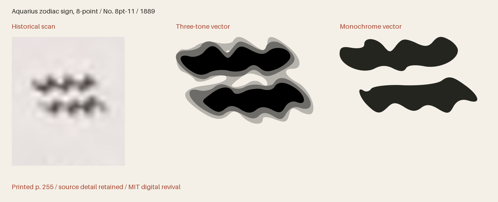 Historical scan beside the three-tone and monochrome vector revivals