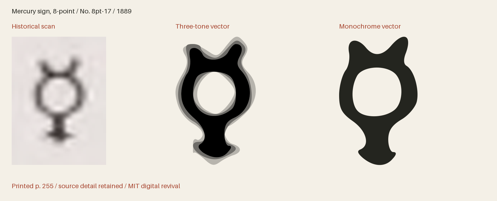 Historical scan beside the three-tone and monochrome vector revivals