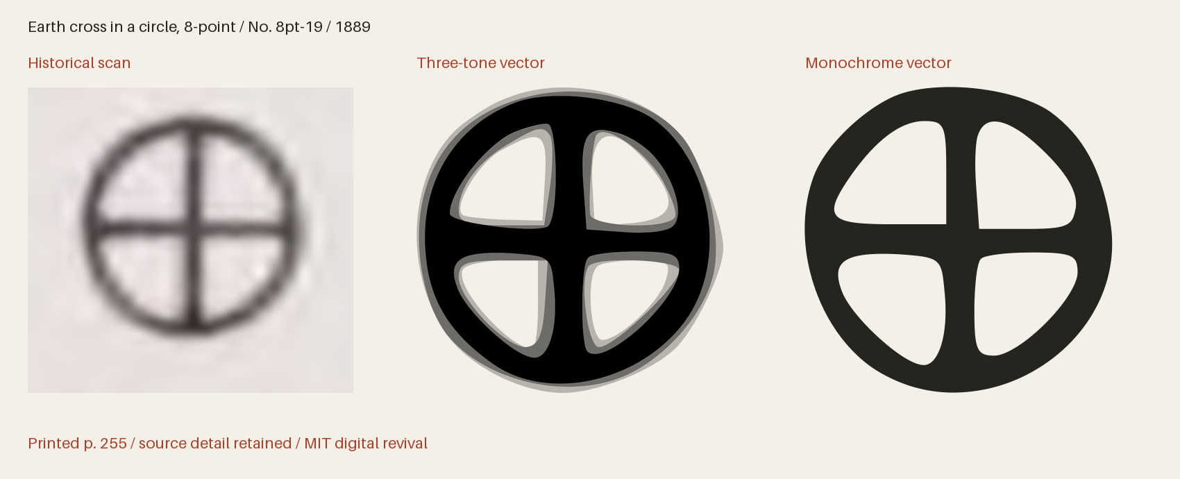 Historical scan beside the three-tone and monochrome vector revivals
