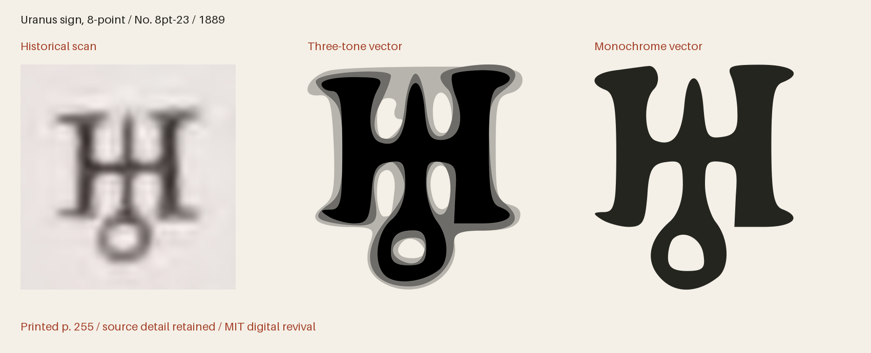 Historical scan beside the three-tone and monochrome vector revivals