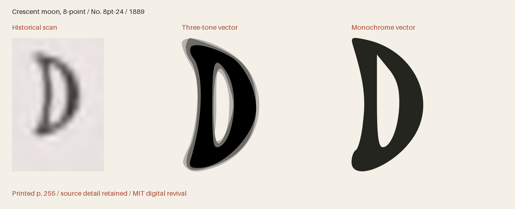 Historical scan beside the three-tone and monochrome vector revivals