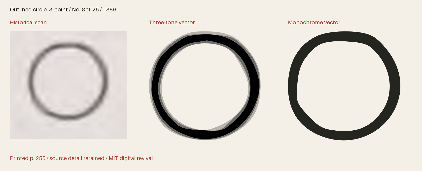 Historical scan beside the three-tone and monochrome vector revivals