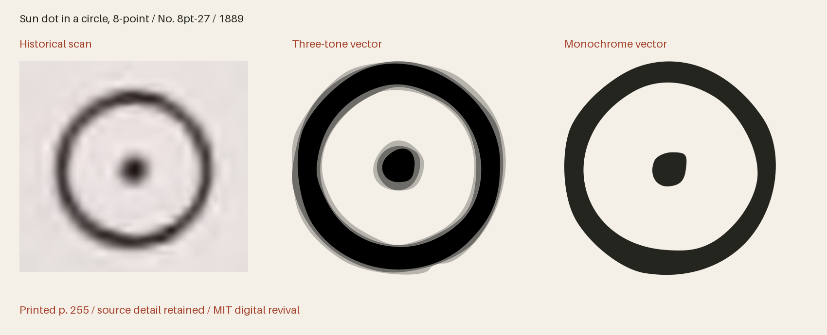 Historical scan beside the three-tone and monochrome vector revivals