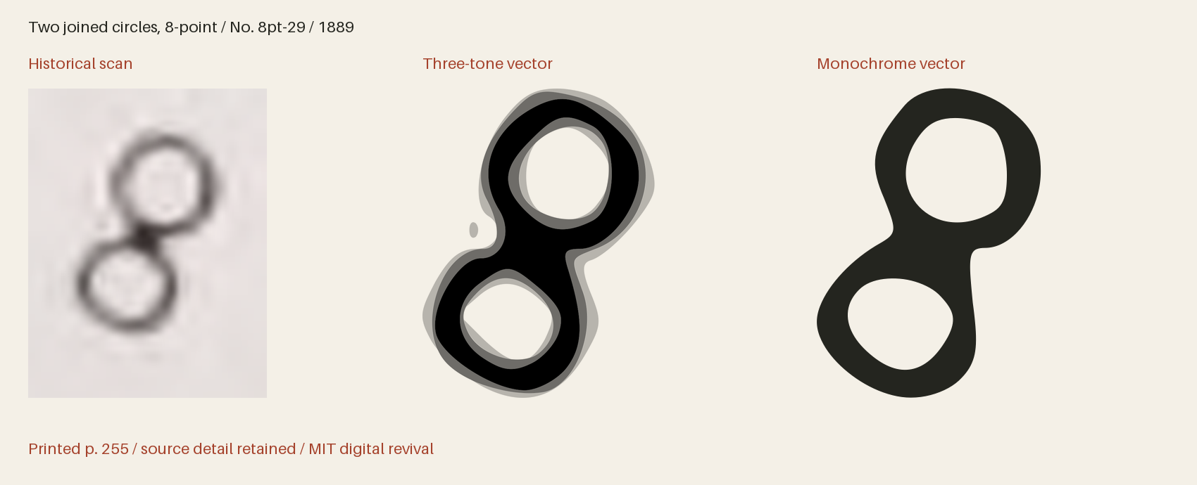 Historical scan beside the three-tone and monochrome vector revivals