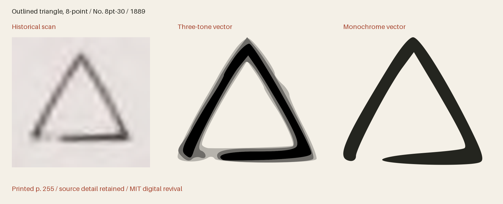 Historical scan beside the three-tone and monochrome vector revivals