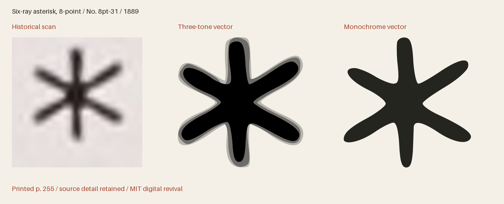 Historical scan beside the three-tone and monochrome vector revivals