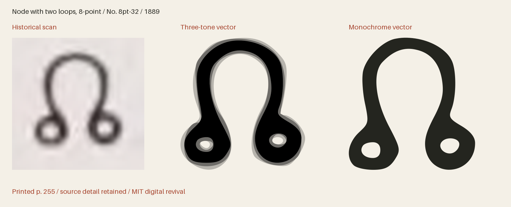 Historical scan beside the three-tone and monochrome vector revivals