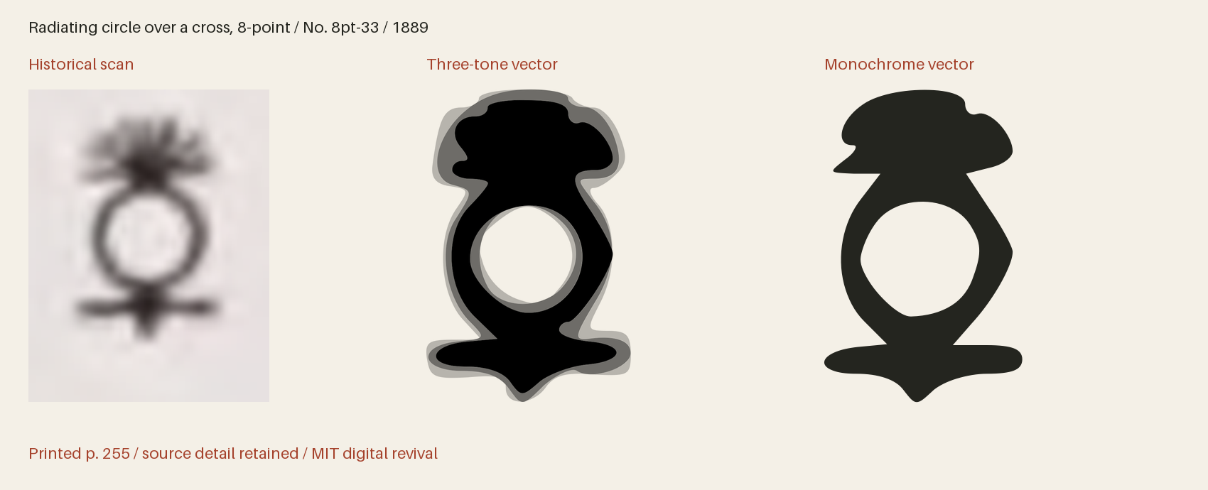 Historical scan beside the three-tone and monochrome vector revivals