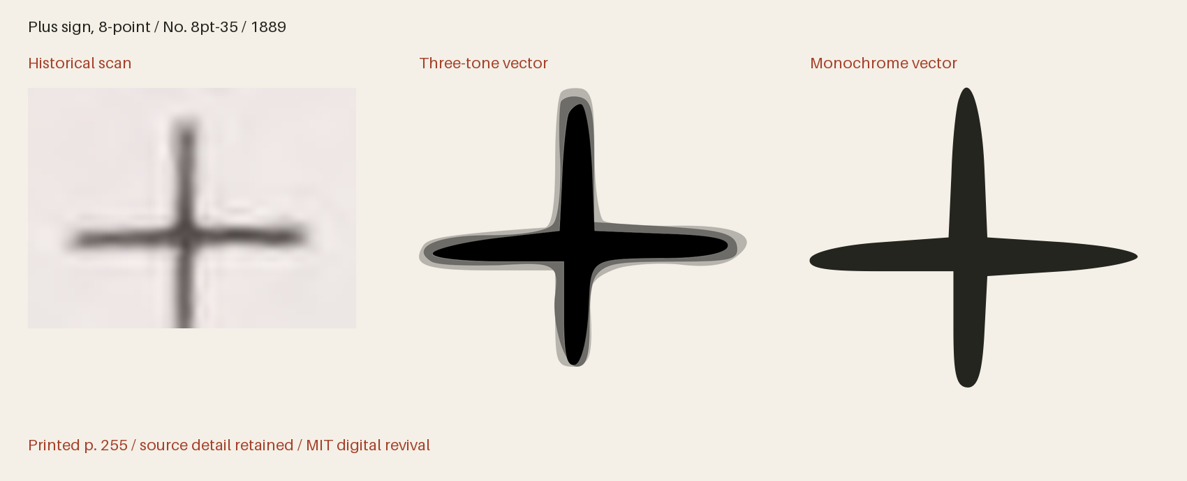 Historical scan beside the three-tone and monochrome vector revivals