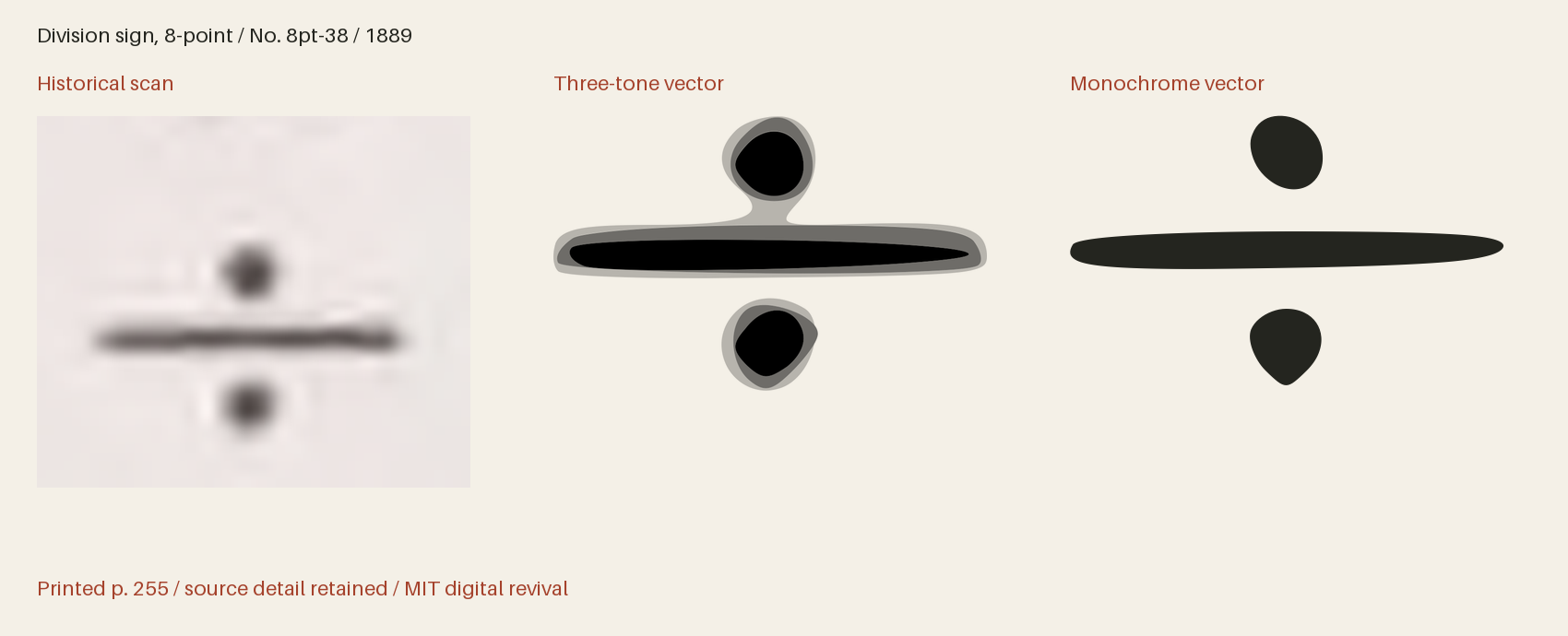 Historical scan beside the three-tone and monochrome vector revivals