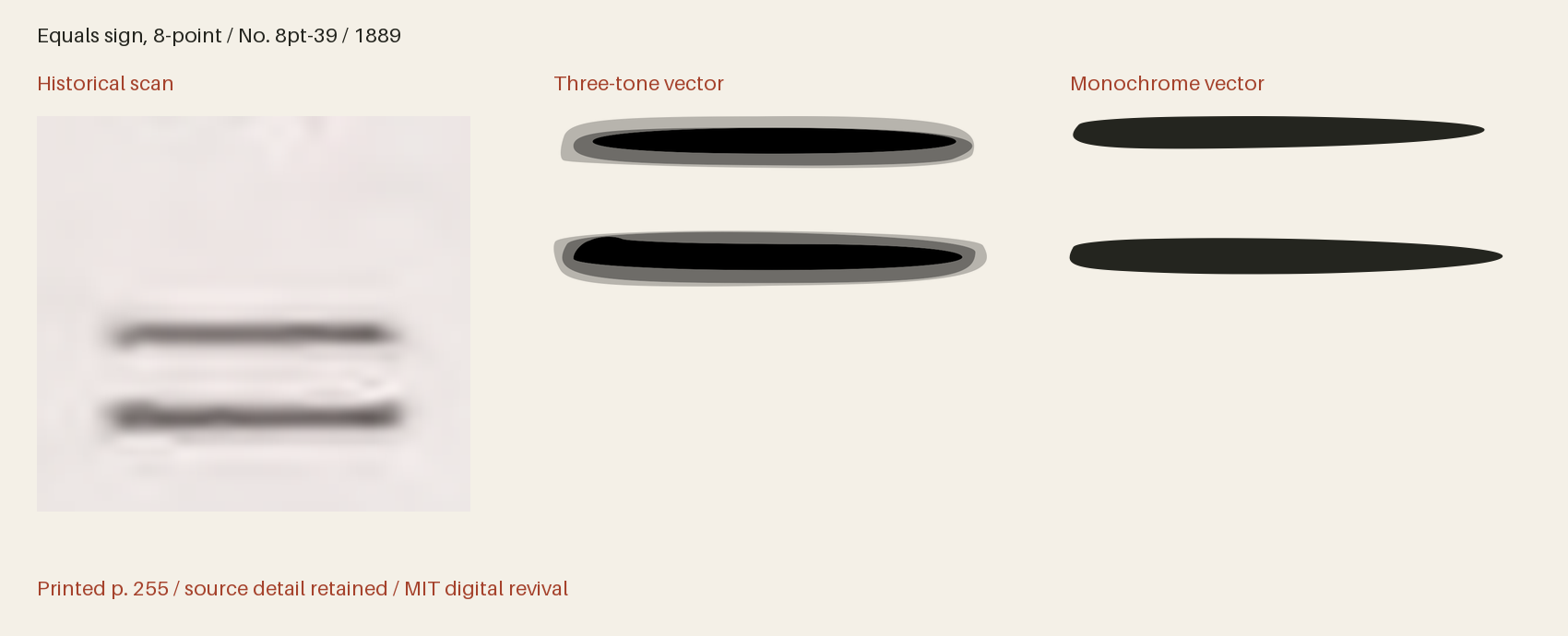 Historical scan beside the three-tone and monochrome vector revivals