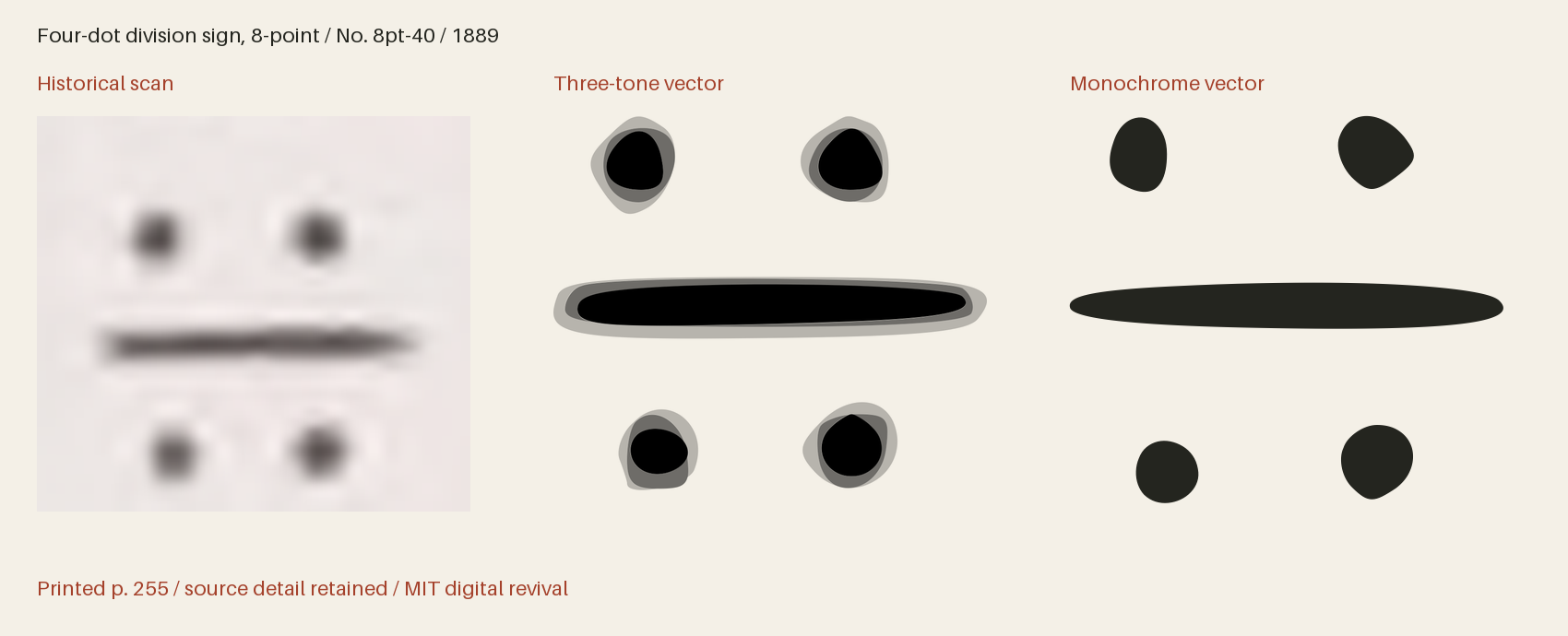 Historical scan beside the three-tone and monochrome vector revivals