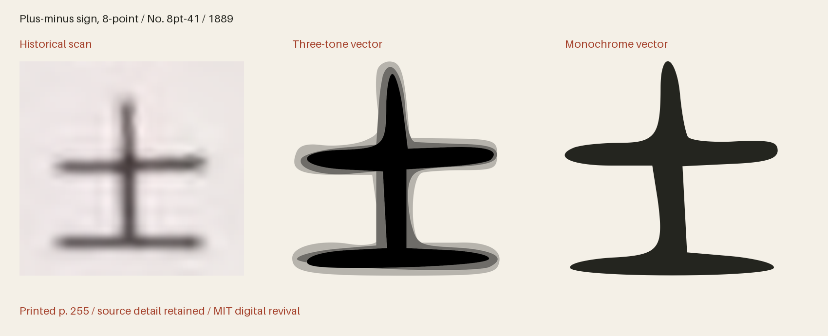Historical scan beside the three-tone and monochrome vector revivals