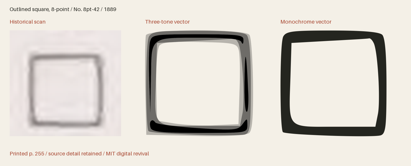 Historical scan beside the three-tone and monochrome vector revivals