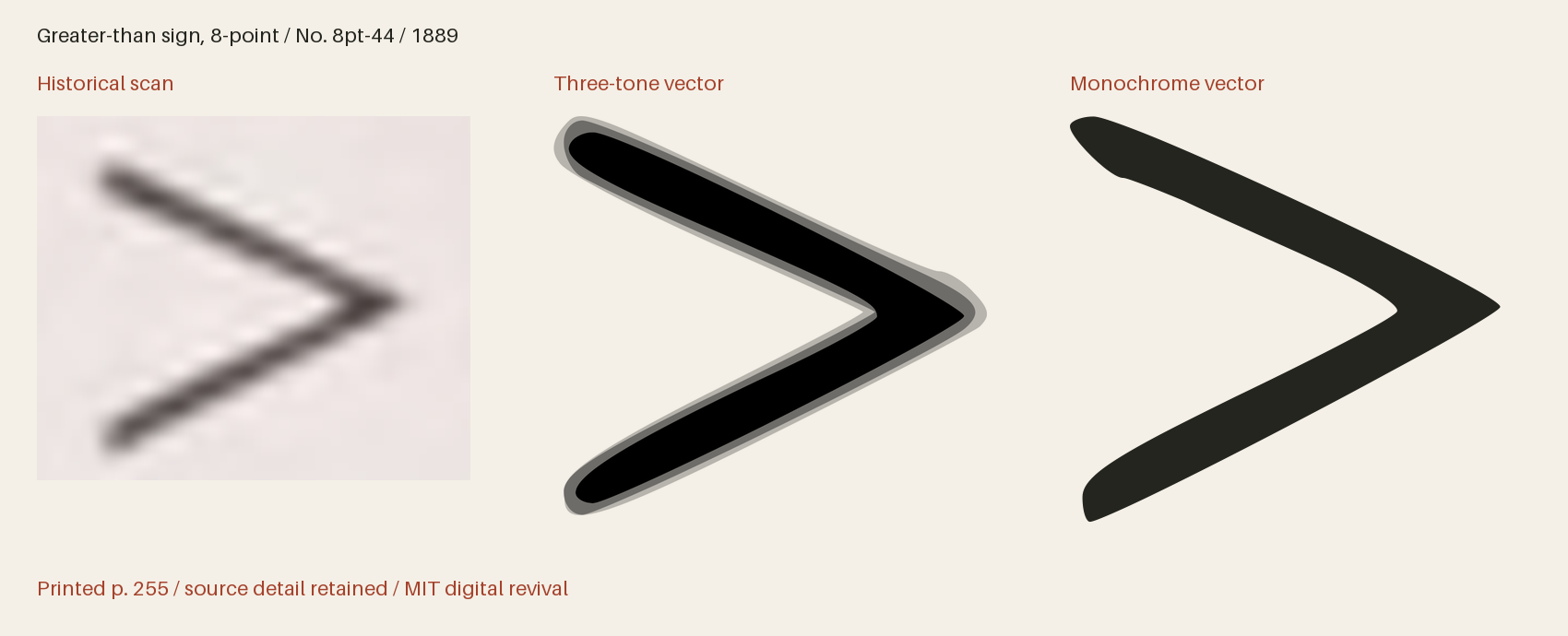Historical scan beside the three-tone and monochrome vector revivals