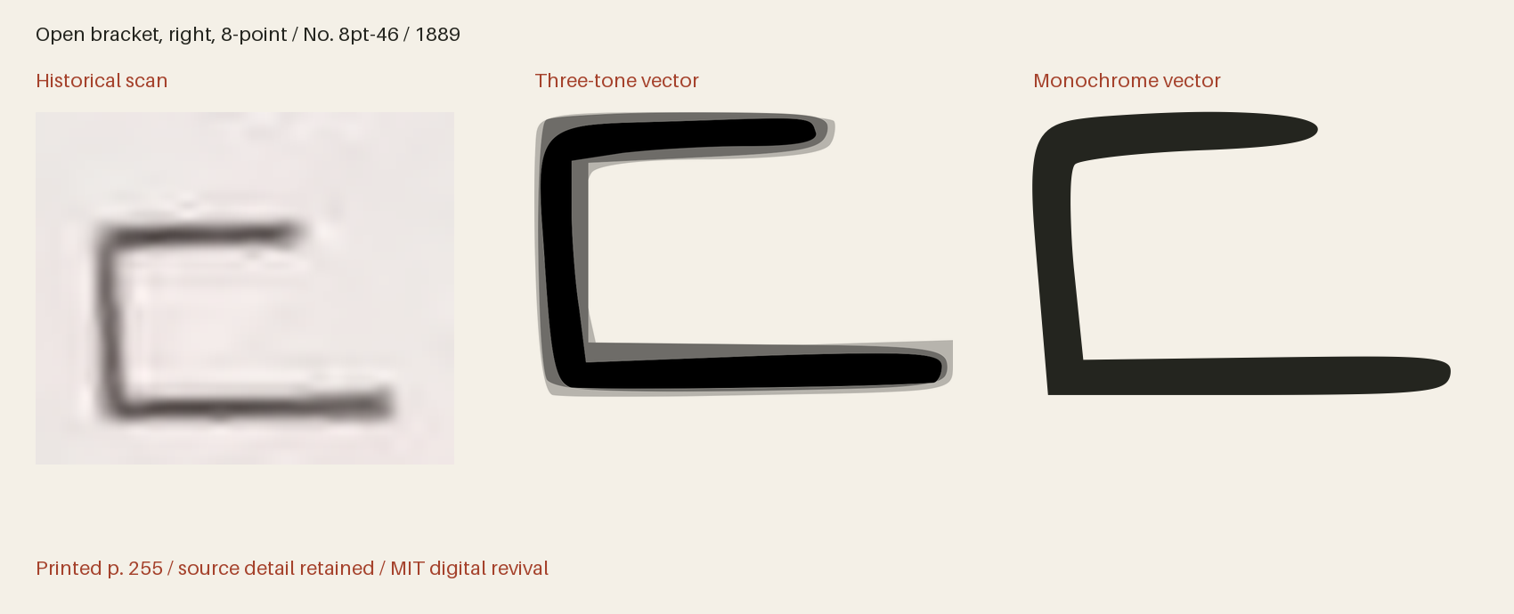 Historical scan beside the three-tone and monochrome vector revivals