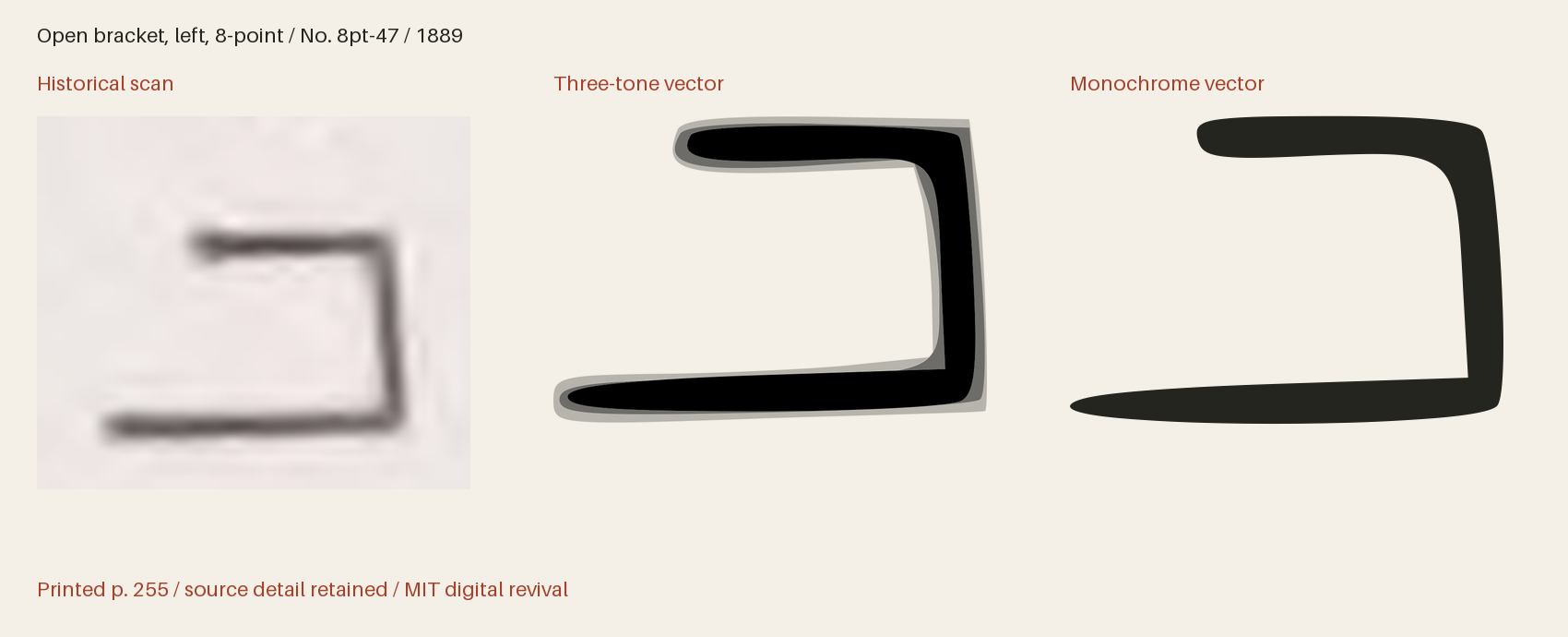 Historical scan beside the three-tone and monochrome vector revivals