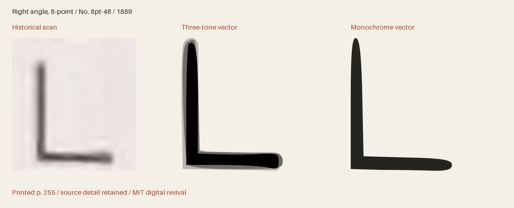 Historical scan beside the three-tone and monochrome vector revivals