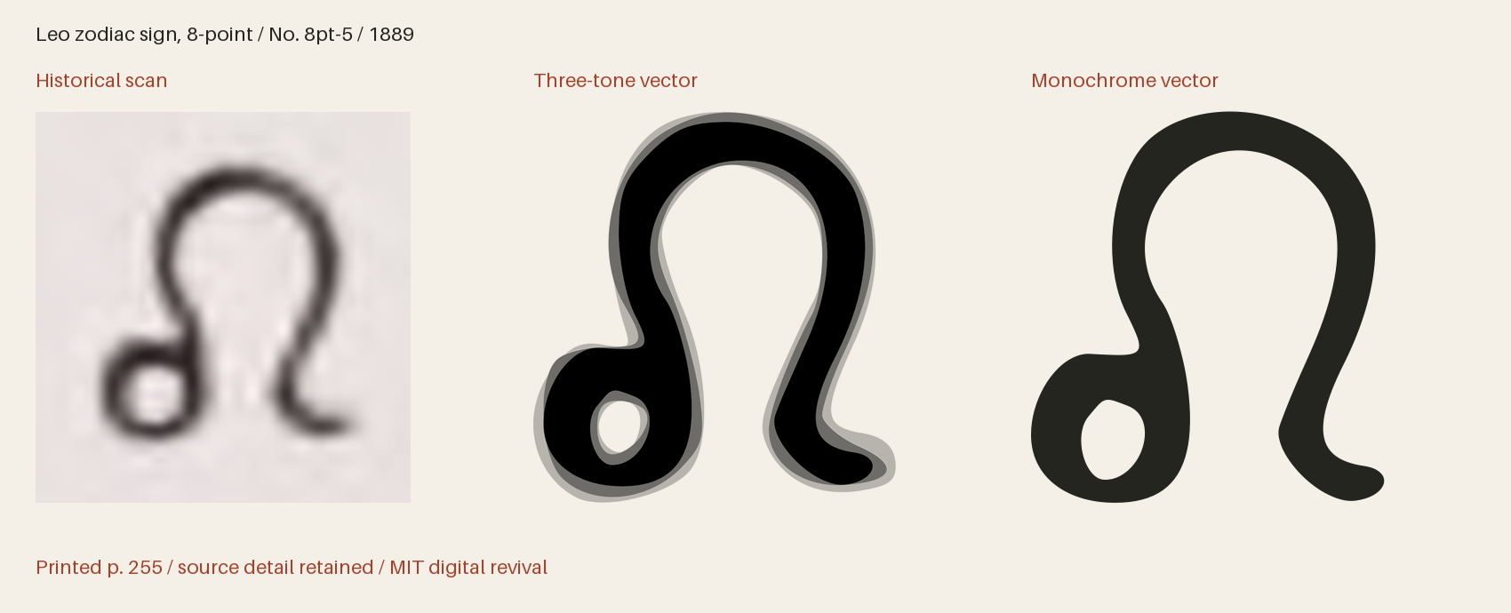Historical scan beside the three-tone and monochrome vector revivals