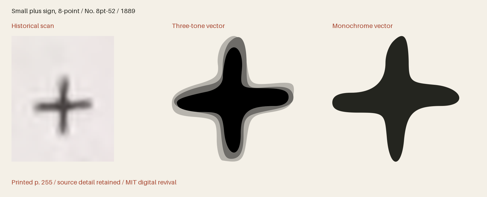 Historical scan beside the three-tone and monochrome vector revivals