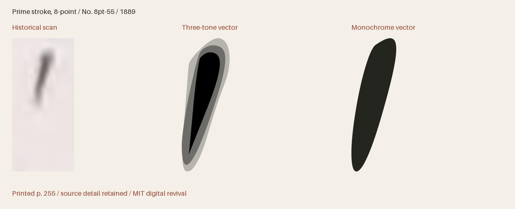 Historical scan beside the three-tone and monochrome vector revivals