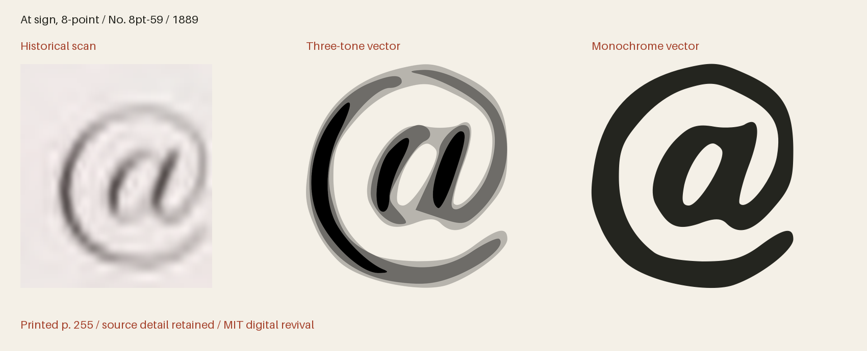 Historical scan beside the three-tone and monochrome vector revivals