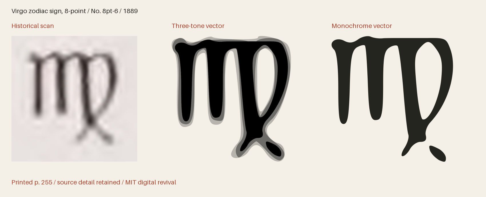 Historical scan beside the three-tone and monochrome vector revivals