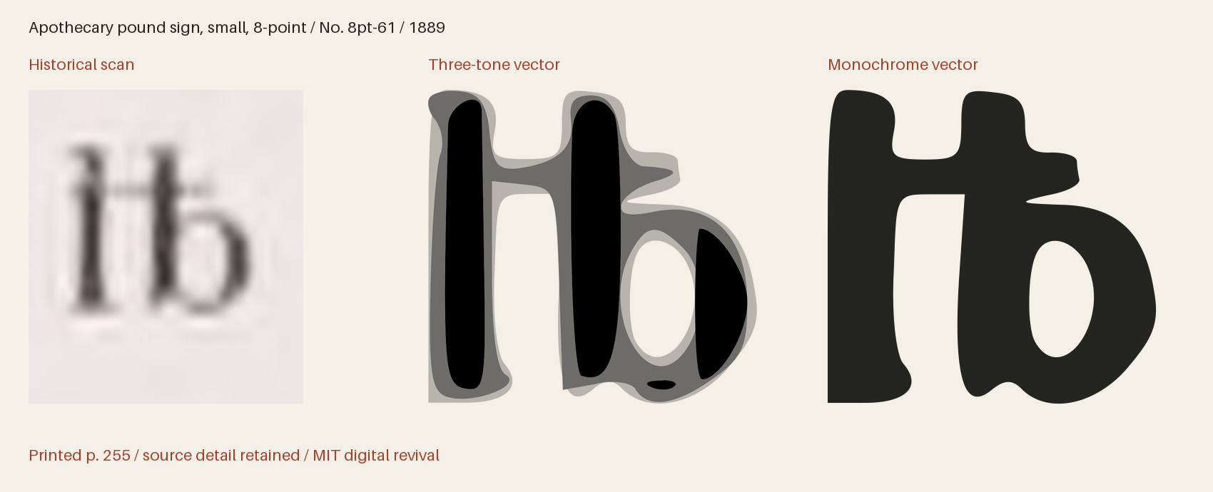 Historical scan beside the three-tone and monochrome vector revivals