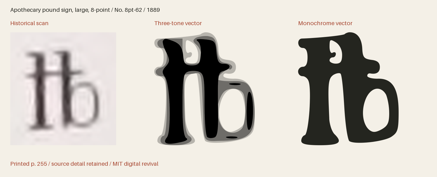 Historical scan beside the three-tone and monochrome vector revivals