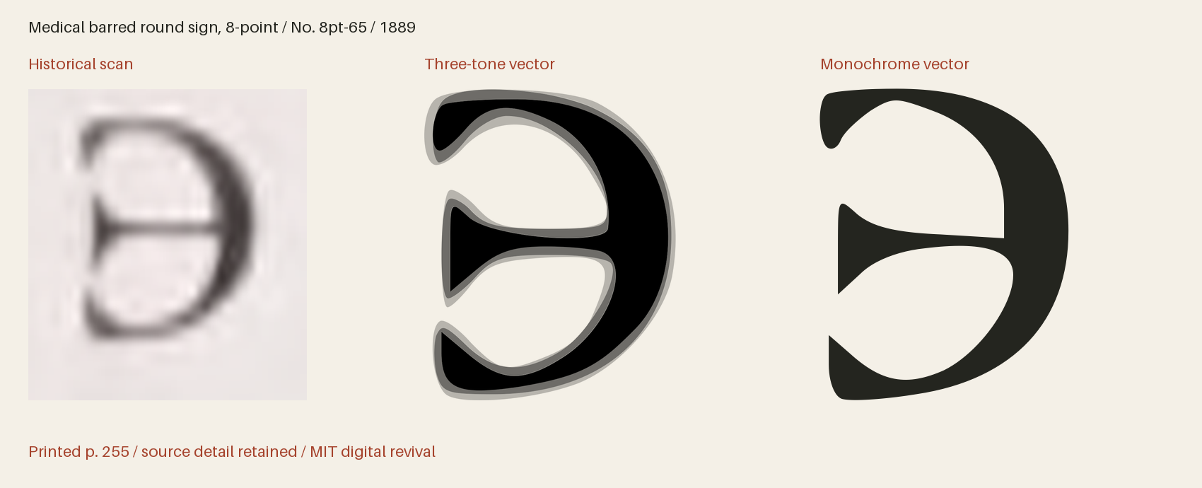 Historical scan beside the three-tone and monochrome vector revivals